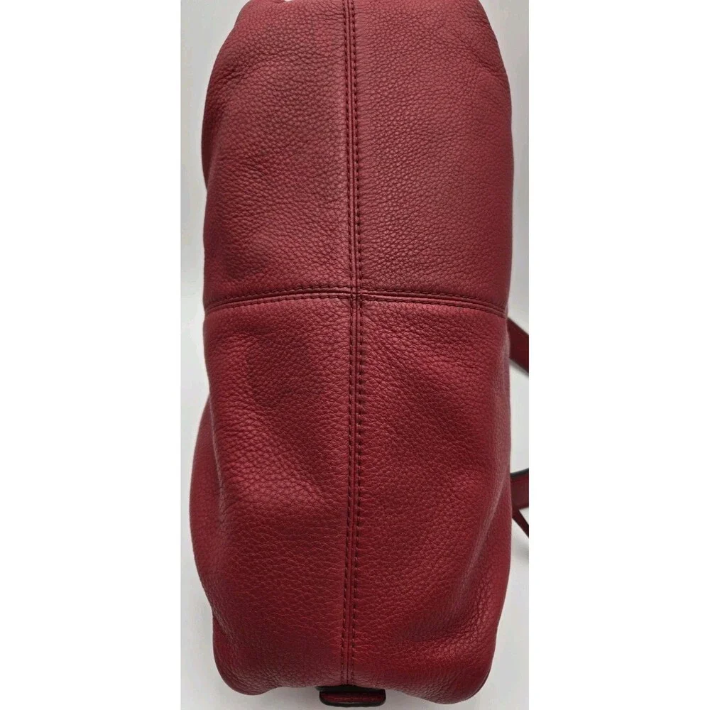 Michael Kors Red Pebbled Leather Hobo Shoulder Bag Gold Hardware 38F3XLYL3L Auth